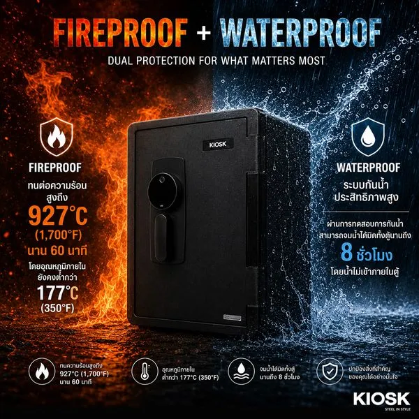 KIOSK SA-2096LBT Biometric Fire & Waterproof Safe