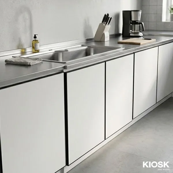 KIOSK DB-203 Kitchen Cabinet with Pearl Sand Finish Stainless Sink