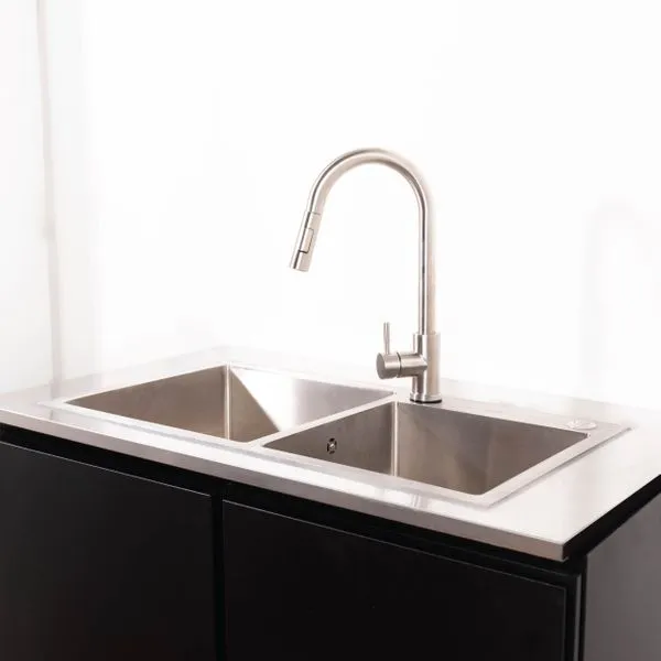 Kitchen Cabinet with 2 bowl stainless sink ( SUS 304 grade)