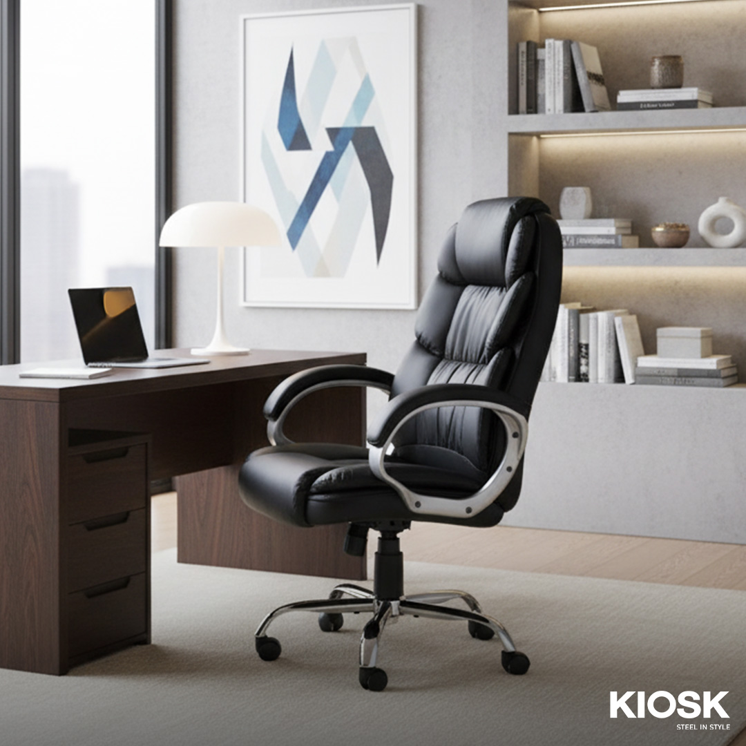 Executive PU Leather Chair with Padded Armrests