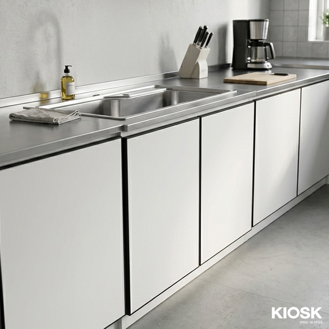 KIOSK DB-203 Kitchen Cabinet with Pearl Sand Finish Stainless Sink