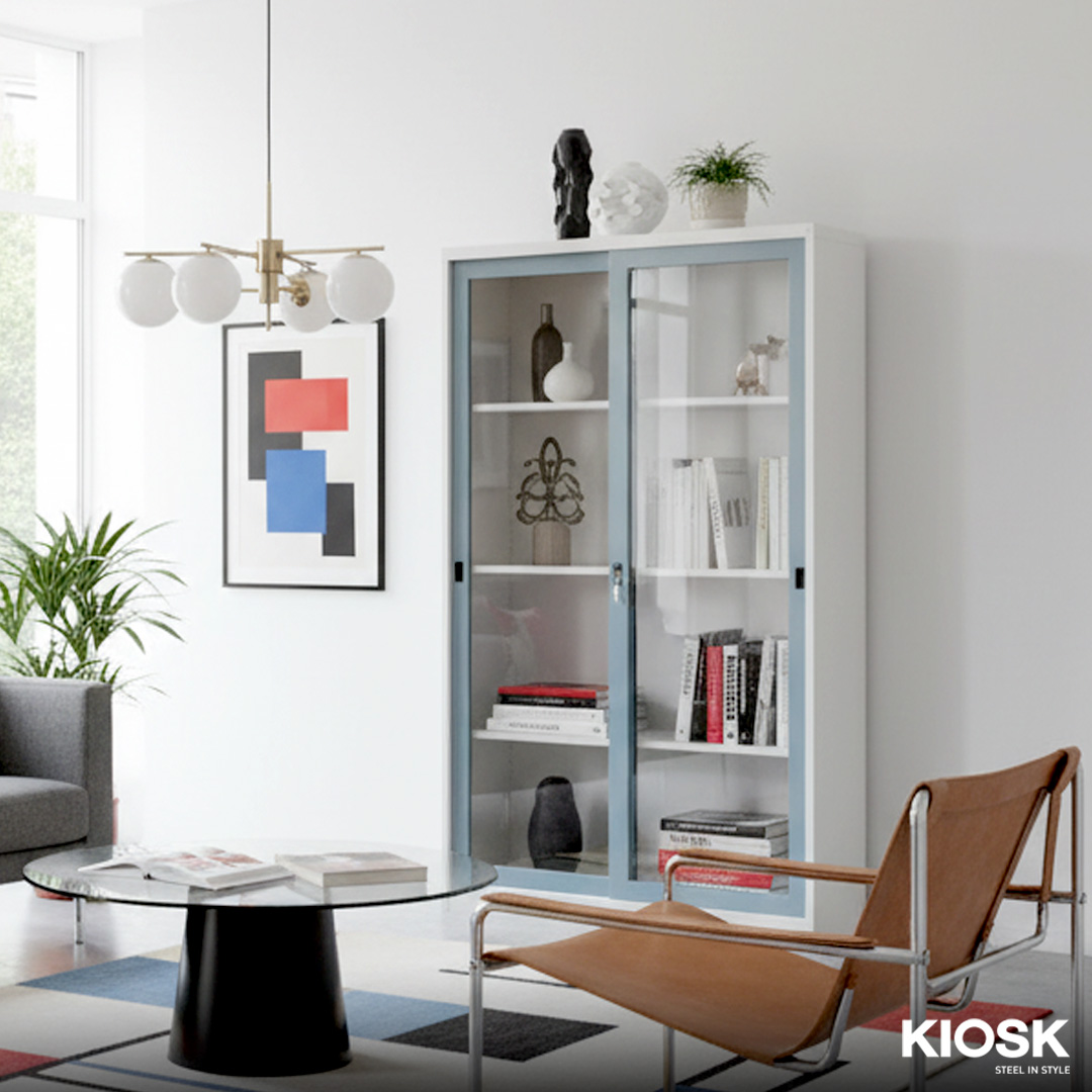 120 cm. Lemari Pintu Kaca Geser - Cupboard