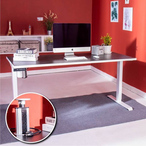Electric adjustable Desk  with Pop up Socket 180 cm.