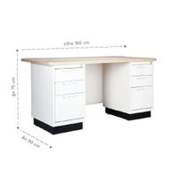 VIO working Desk 150cm- rubber wood top-5