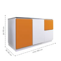 DOBBEL kitchen cabinet with 2 swing doors and 2 drawers, stainless steel top (optional)-7