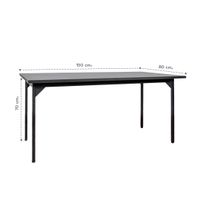 KIOSK โต๊ะทานข้าวท๊อปเหล็ก ขนาด 150x80x70 ซม.-5