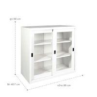 KOL 3-Foot  Sliding Glass Cabinet with 3 Adjustable Shelves and Lock-4