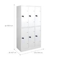 KOL 6-Door Locker Cabinet with 1 Rod, 1 Shelves, and combination Locks-2