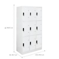 KOL 9-Door Locker Cabinet with 2 Keys per Compartment-2