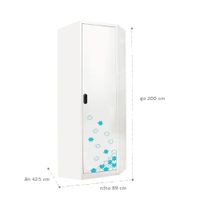  Corner bookcase (6 sides), high with pattern-6