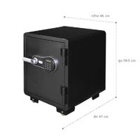 Fireproof safe with fingerprint and digital code system, 74 kg.-2