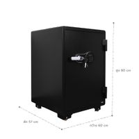 Fireproof safe with fingerprint and digital code system 150kg.-2