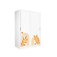 KIOSK 120cm Steel Wardrobe LUMINA (Optional Flora Pattern & Mirror)-7