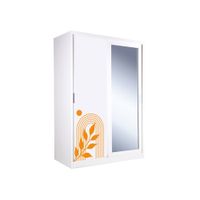 KIOSK 120cm Steel Wardrobe LUMINA (Optional Flora Pattern & Mirror)-8