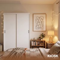 KIOSK Sliding Door Steel Wardrobe SDS-120K (120 cm) with Hanging Rail-2