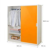 KIOSK Sliding Door Steel Wardrobe SDS-120K (120 cm) with Hanging Rail-7