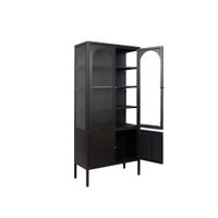 Sleek 4-Tier Tall Display Cabinet with 1 Bottom Compartment and 3-Sided Curved Wave Glass-4