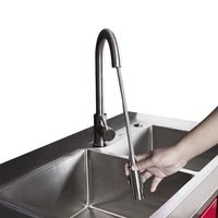 Kitchen Cabinet with 2 bowl 304 stainless sink+High-tech Sensor Faucet-1