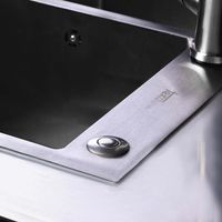 Kitchen Cabinet dengan wastafel 2 mangkuk dari stainless steel 304 + Kran Sensor Teknologi Tinggi-3