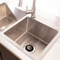 Kitchen Cabinet dengan wastafel 2 mangkuk dari stainless steel 304 + Kran Sensor Teknologi Tinggi-9