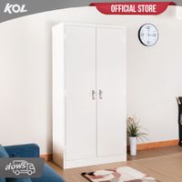 KOL 2-Door Cabinet with L Shape Handles, Adjustable Shelves, and Lock