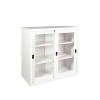 KOL 3-Foot  Sliding Glass Cabinet with 3 Adjustable Shelves and Lock-2