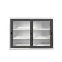 KOL 4-Foot  Sliding Glass Cabinet with 3 Adjustable Shelves and Lock-5