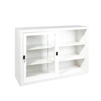 KOL 4-Foot  Sliding Glass Cabinet with 3 Adjustable Shelves and Lock-2