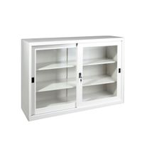 KOL 4-Foot  Sliding Glass Cabinet with 3 Adjustable Shelves and Lock-1