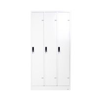 KOL 3-Door Locker Cabinet with 1 Clothes Hanging Rod, 2 Shelves, and Individual Door Locks-2