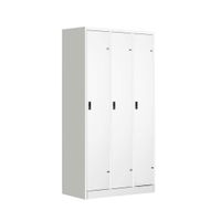 KOL 3-Door Locker Cabinet with 1 Clothes Hanging Rod, 2 Shelves, and Individual Door Locks-3