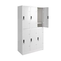 KOL 6-Door Locker Cabinet with 1 Clothes Hanging Rod, 1 Shelves, and Individual Door Locks-1