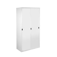 KOL  Solid Sliding Cupboard with 3 Adjustable Shelves and Lock-1