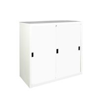 KOL 3-Foot Solid Sliding Cabinet with 3 Adjustable Shelves and Lock-1