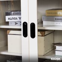 မှန်တံခါး(၂)ချပ်နှင့် စာအုပ်ဗီရို -40cm. Depth-10